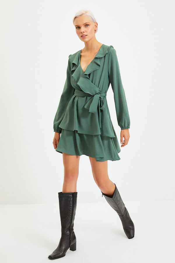 Trendyol Trendyol Green Belted Woven Dress