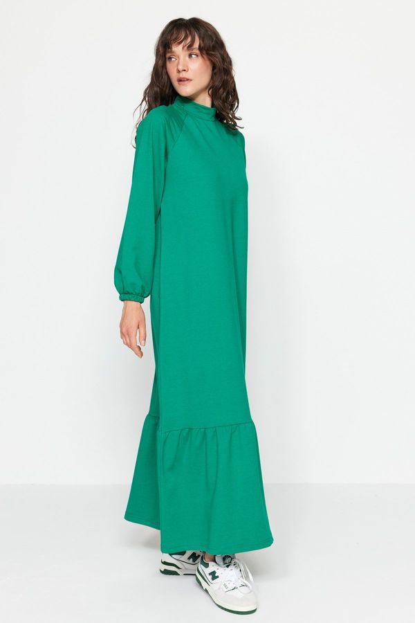 Trendyol Trendyol Green High Neck Sleeve Detailed Knitted Dress