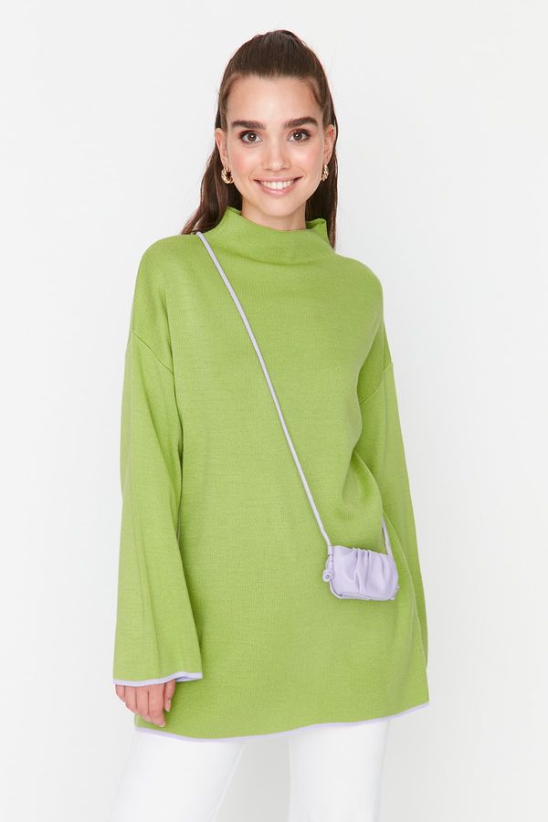 Trendyol Trendyol Green High Neck Spanish Sleeve Knitwear Sweater