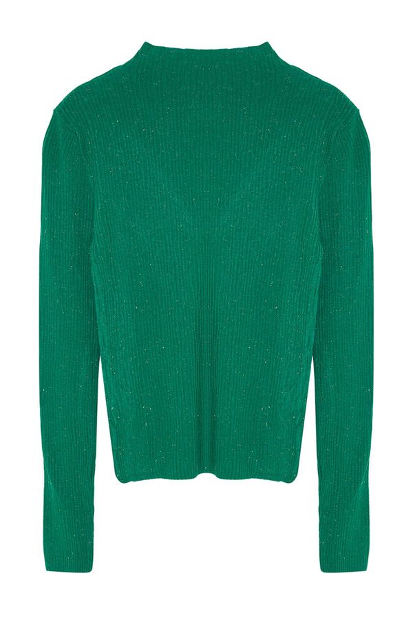 Trendyol Trendyol Green Premium Yarn Stand Collar Knitwear Sweater