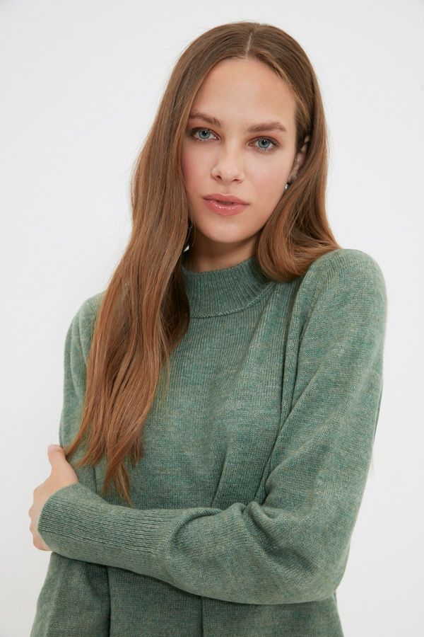 Trendyol Trendyol Green Stand-Up Collar Knitwear Sweater