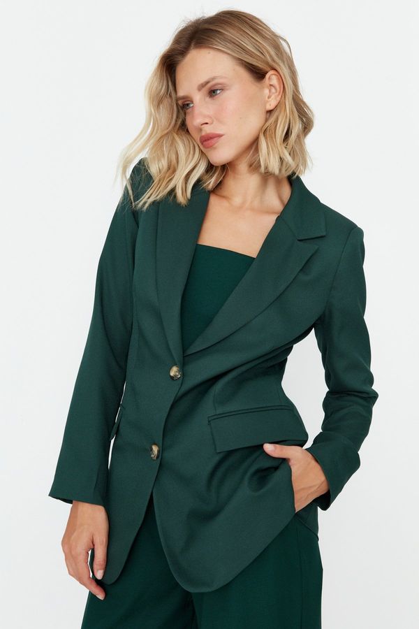 Trendyol Trendyol Green Woven Lined Blazer Jacket