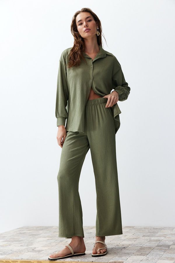 Trendyol Trendyol Green Woven Shirt-Pants Set