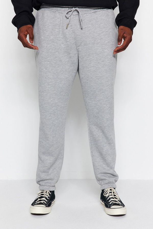 Trendyol Trendyol Grey Plus Size Regular/Normal Cut Jogger Fleece Inside/Warm Sweatpants