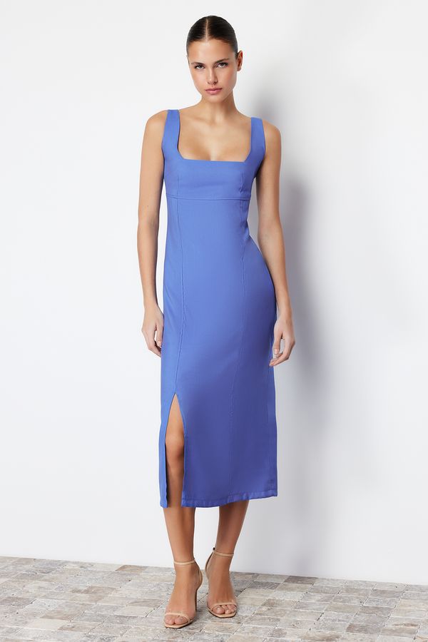 Trendyol Trendyol Indigo A-line Strap Midi Woven Dress