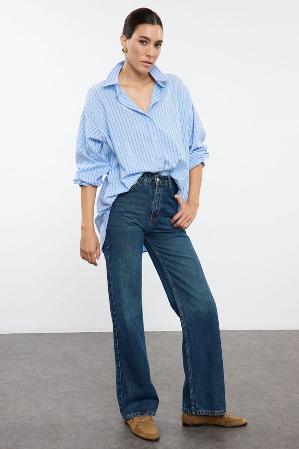 Trendyol Trendyol Indigo High Waist Wide Leg Jeans