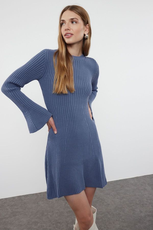 Trendyol Trendyol Indigo Mini Knitwear A-Line Form Dress