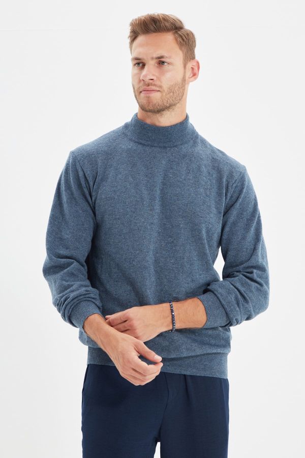Trendyol Trendyol Indigo Slim Fit Half Turtleneck Basic Knitwear Sweater