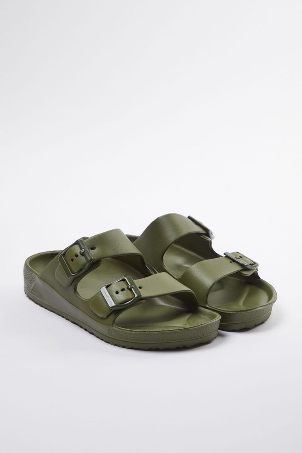 Trendyol Trendyol Khaki Double Banded Women's Eva Slippers