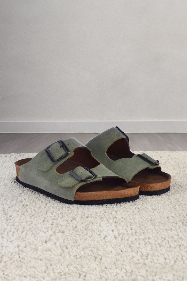 Trendyol Trendyol Khaki Double Buckle Women's Slippers