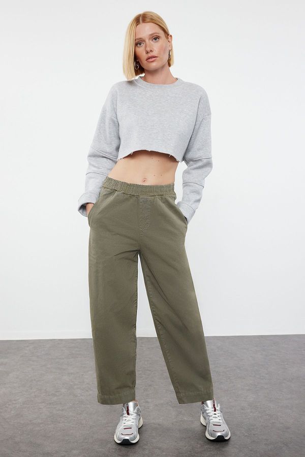 Trendyol Trendyol Khaki High Waist Barrel Baggy Jeans