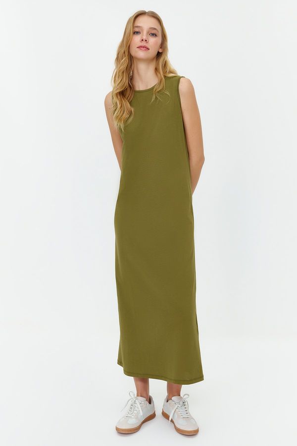 Trendyol Trendyol Khaki Sleeveless Long Lining Undershirt Dress