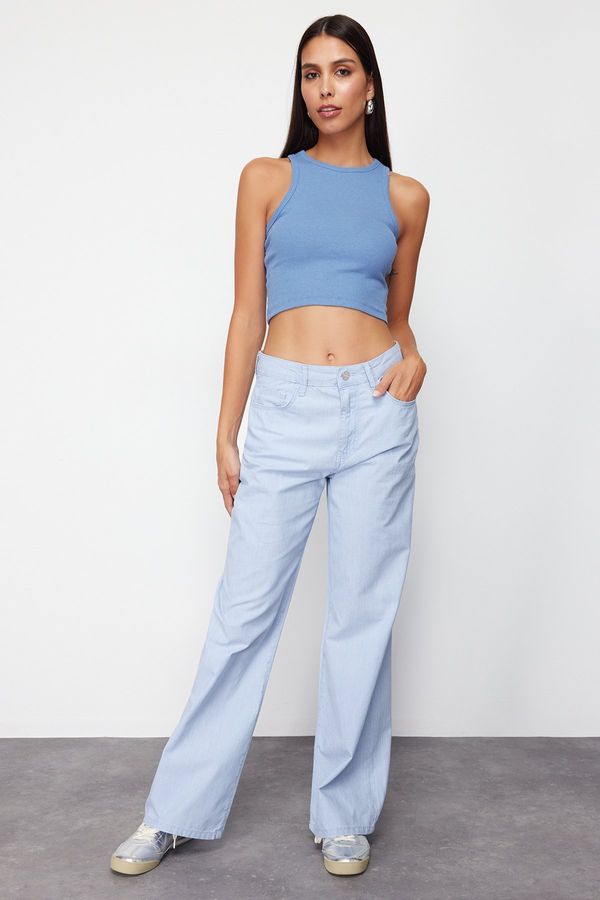 Trendyol Trendyol Light Blue High Waist Wide Leg Jeans