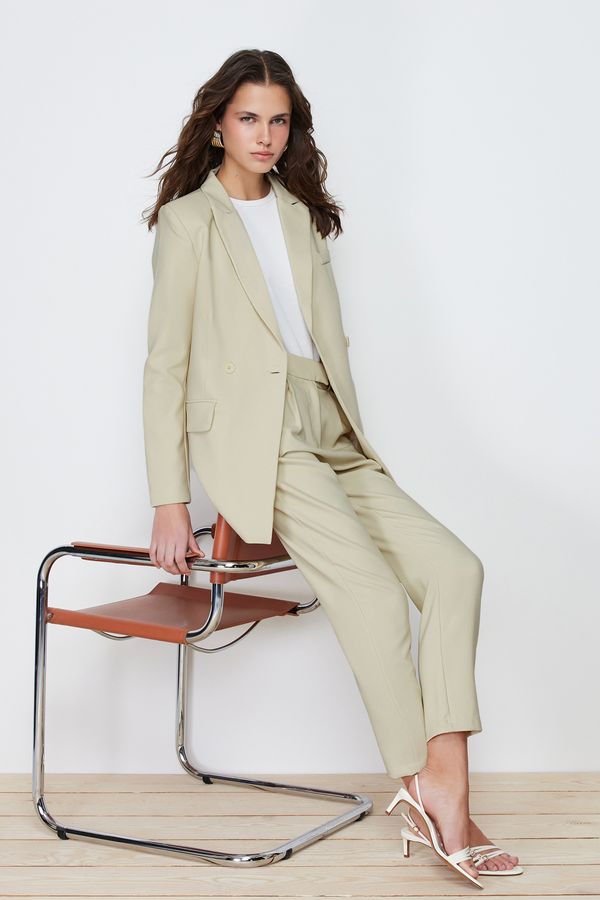 Trendyol Trendyol Light Mint Blazer Jacket-Pants Woven Bottom-Top Set