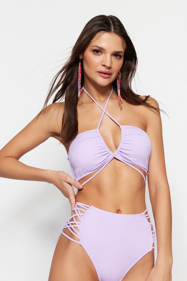 Trendyol Trendyol Lilac Strapless Tie-Up Bikini Top