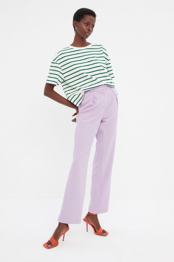 Trendyol Trendyol Lilac Wide Leg Pleated Woven Trousers