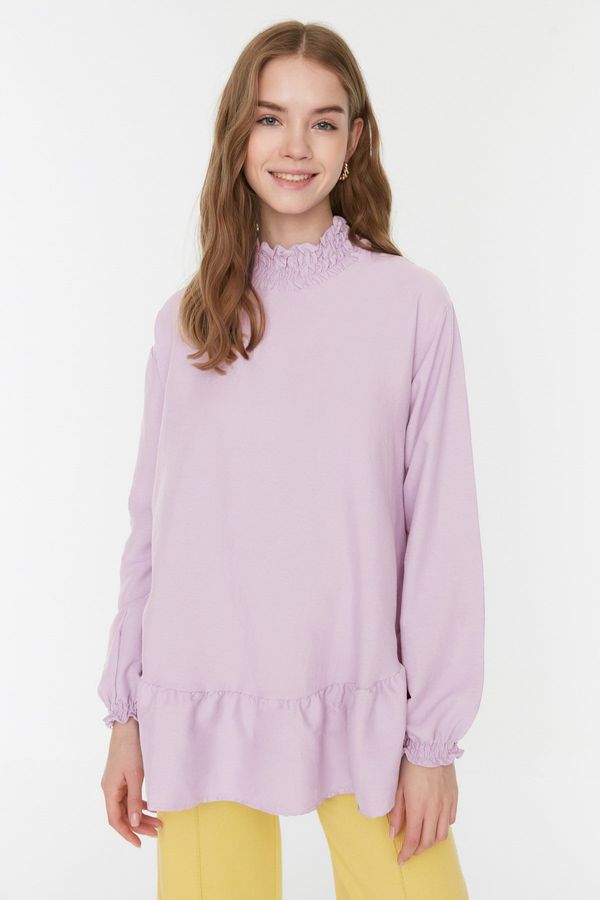 Trendyol Trendyol Lilac Woven Frilly Tunic