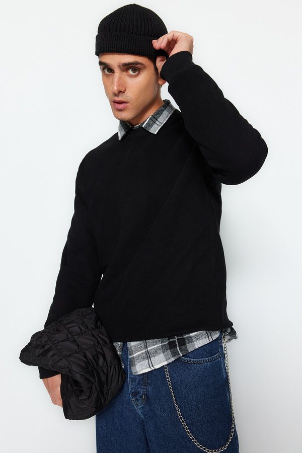 Trendyol Trendyol Limited Edition Black Regular/Real Fit Premium Soft Touch Sweatshirt