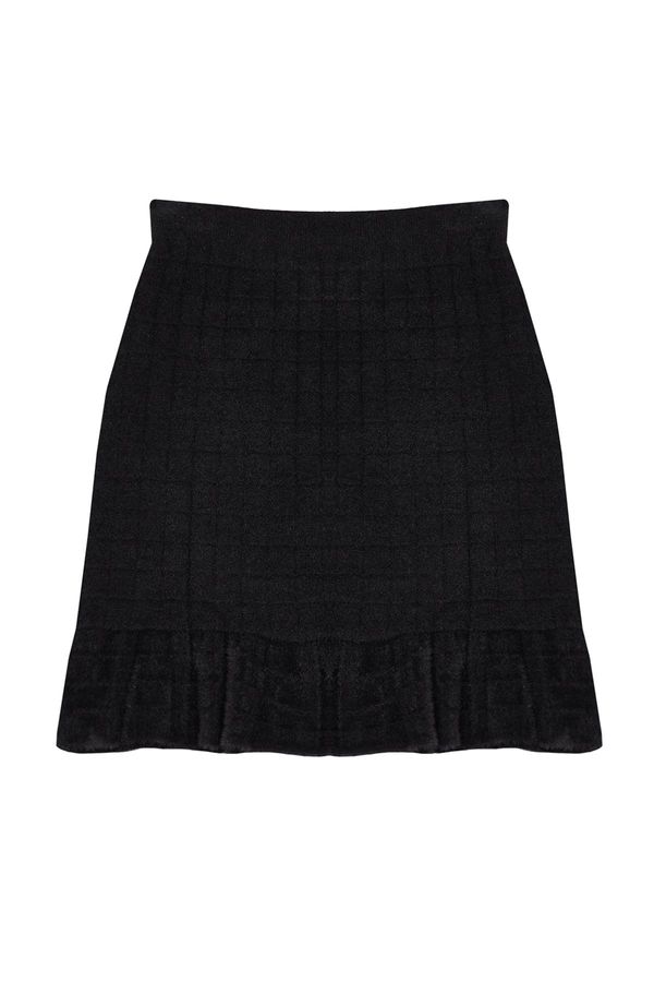 Trendyol Trendyol Limited Edition Black Soft Textured Ruffle Detailed Skirt
