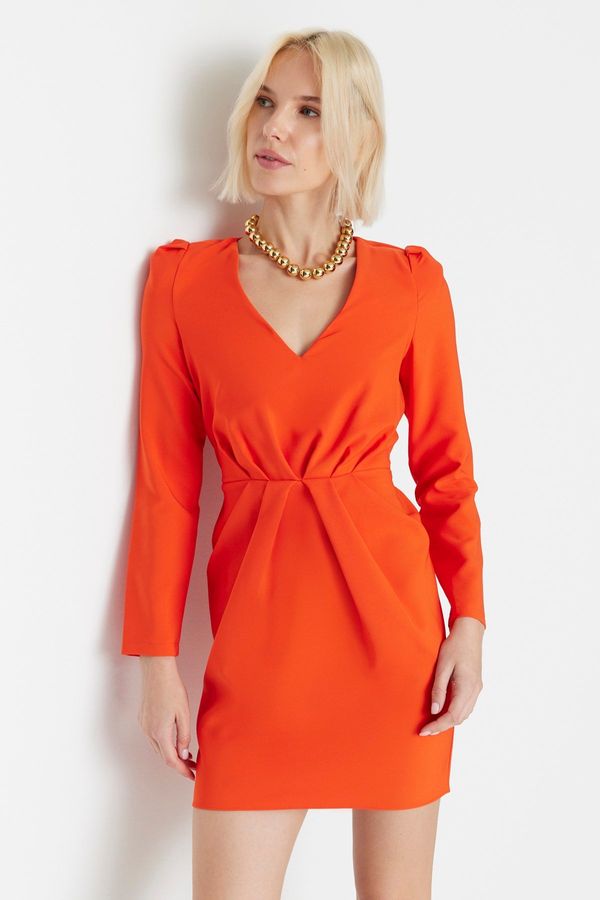 Trendyol Trendyol Limited Edition Orange Gathered Woven Dress