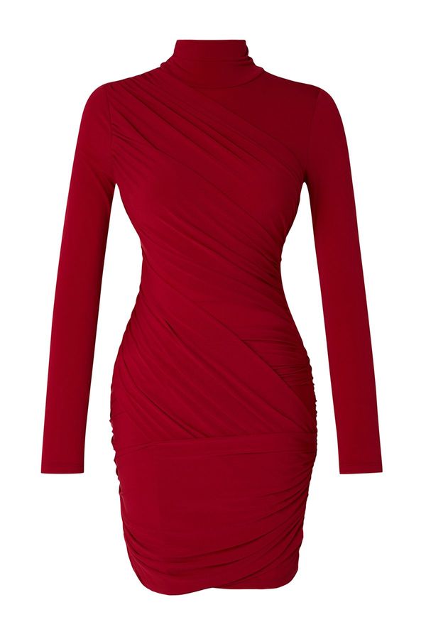 Trendyol Trendyol Limited Edition Red Fitted Flexible Mini Knitted Dress