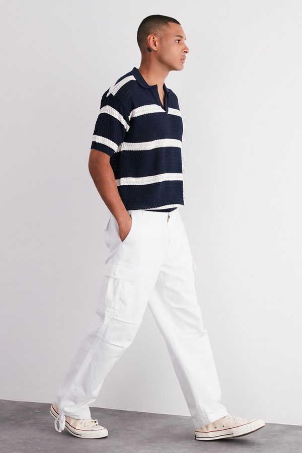 Trendyol Trendyol Limited Edition White Loose Fit Tie-Legged Cargo Pants