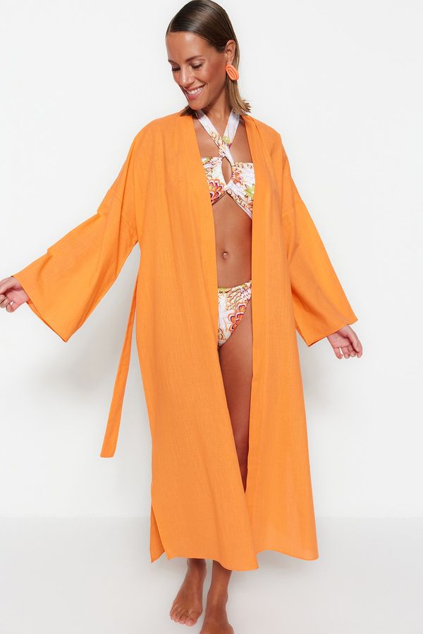 Trendyol Trendyol Maxi Woven Kimono & Caftan with Orange Belt