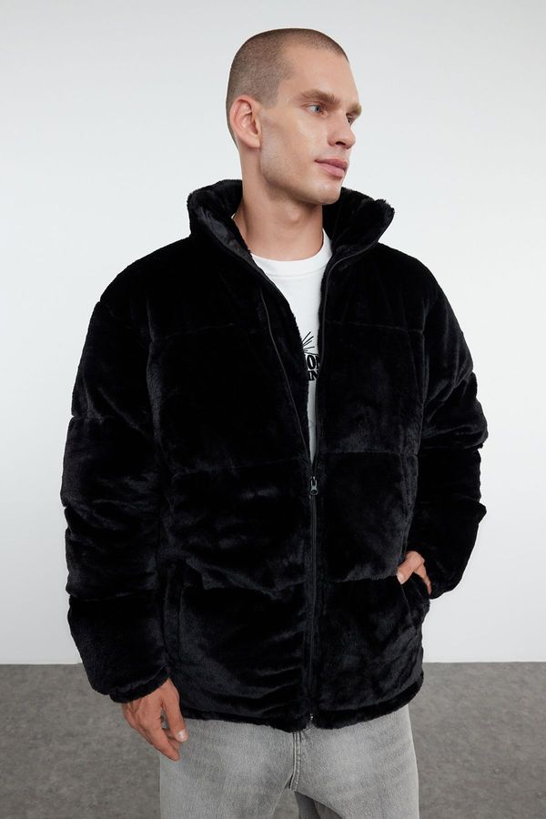 Trendyol Trendyol Men's Black Plush Fabric Lined Padded Winter Puffer Coat