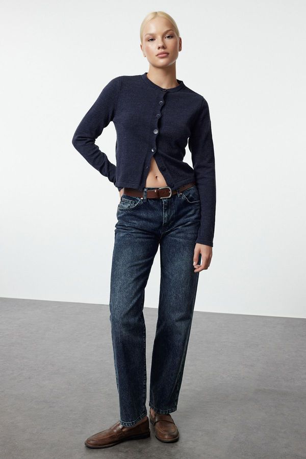 Trendyol Trendyol Midnight Blue Normal Waist Straight Jeans