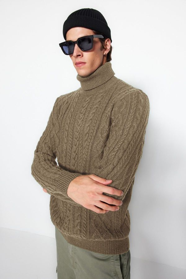 Trendyol Trendyol Mink Slim Fit Wool Turtleneck Hair Knitted Sweater