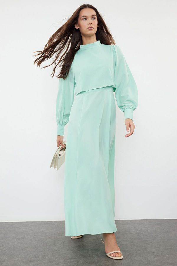 Trendyol Trendyol Mint Aller Piece Detailed Woven Dress