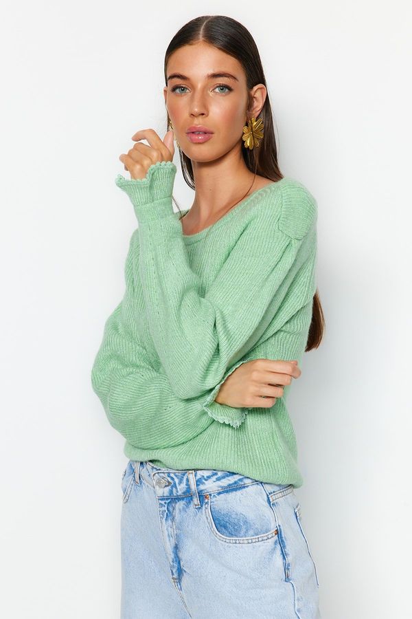 Trendyol Trendyol Mint Soft Textured Shoulder Detail Knitwear Sweater