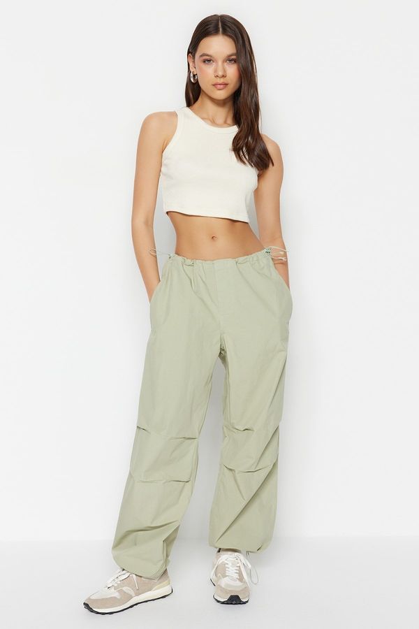 Trendyol Trendyol Mint Stopper Normal Waist Parachute Trousers