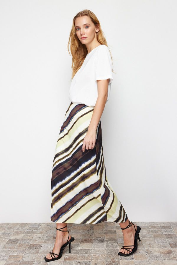 Trendyol Trendyol Multi Color Satin Pattern A-line Midi Length Woven Skirt