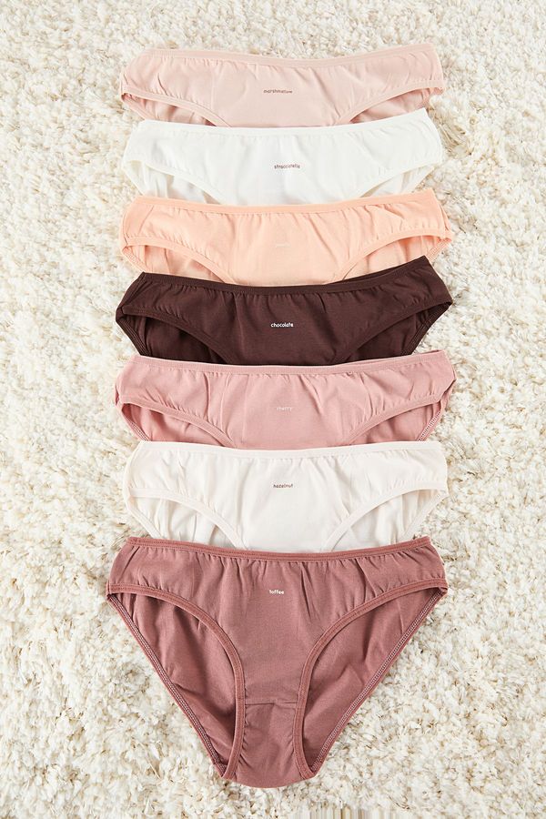 Trendyol Trendyol Multicolored 7-Pack Jersey Plain Slip Panties