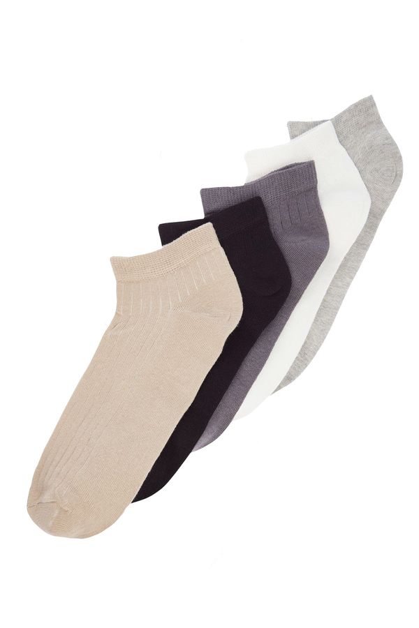 Trendyol Trendyol Multicolored Cotton 5 Pack Stripe Textured Booties Socks