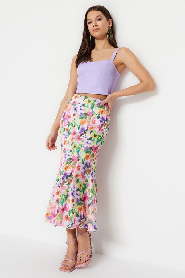 Trendyol Trendyol Multicolored Floral Patterned Maxi Length Woven Skirt