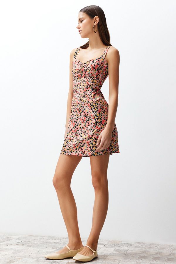 Trendyol Trendyol Multicolored Floral Print A-line Mini Woven Dress