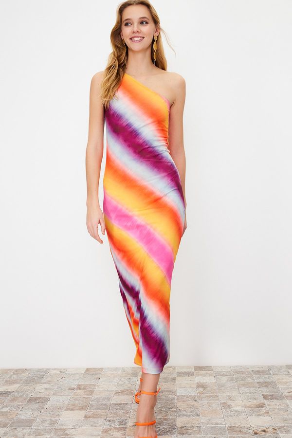 Trendyol Trendyol Multicolored Maxi Fitted Stretchy Knitted Maxi Pencil Dress