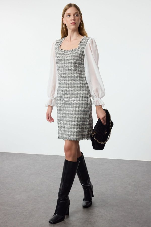 Trendyol Trendyol Multicolored Plaid / Checkered Mini Woven Dress