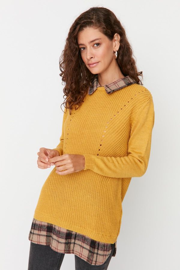 Trendyol Trendyol Mustard Garnish Detailed Knitwear Sweater