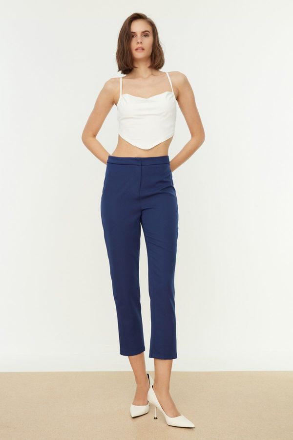 Trendyol Trendyol Navy Blue Cigarette Woven Trousers