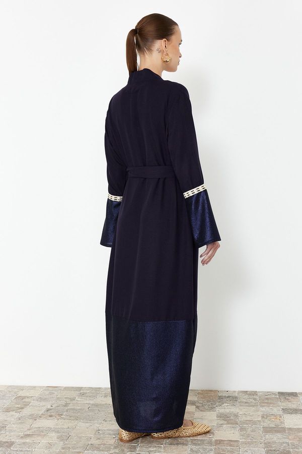 Trendyol Trendyol Navy Blue Embroidered Sleeve Woven Cap & Abaya