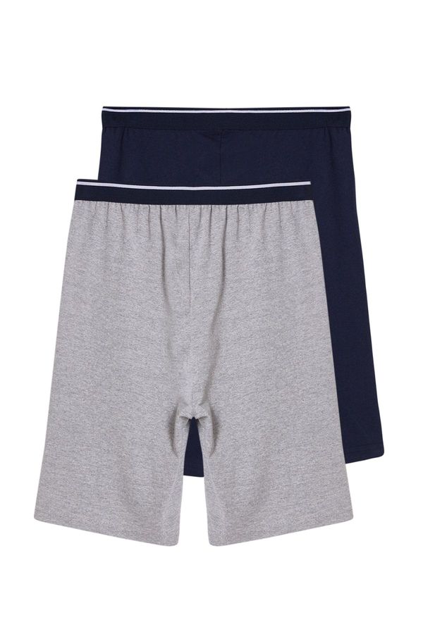 Trendyol Trendyol Navy Blue- Grey Regular Fit 2-Pack Knitted Shorts