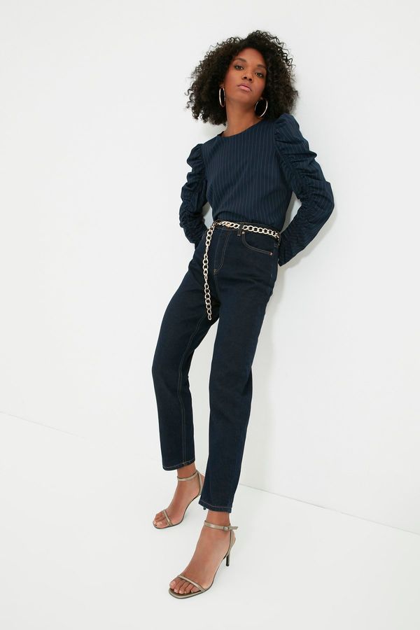 Trendyol Trendyol Navy Blue High Waist Mom Jeans