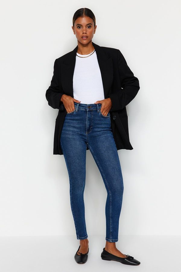 Trendyol Trendyol Navy Blue High Waist Skinny Jeans