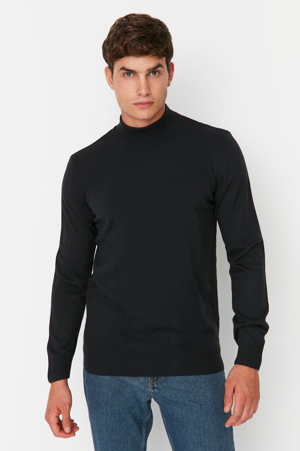 Trendyol Trendyol Navy Blue Men's Slim Fit Half Turtleneck Basic Knitwear Sweater