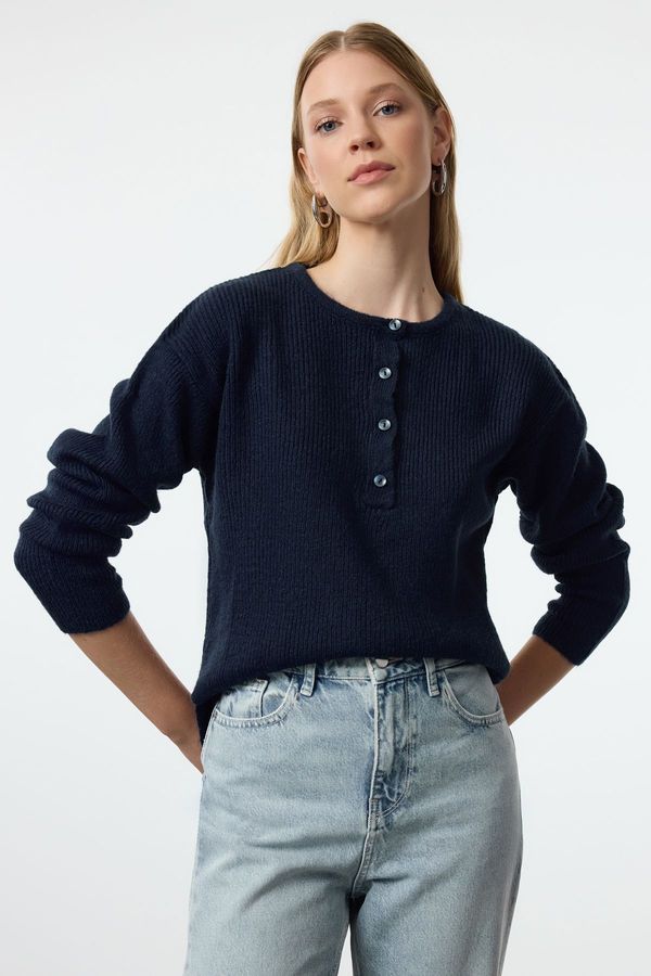 Trendyol Trendyol Navy Blue More Sustainable Basic Knitwear Sweater