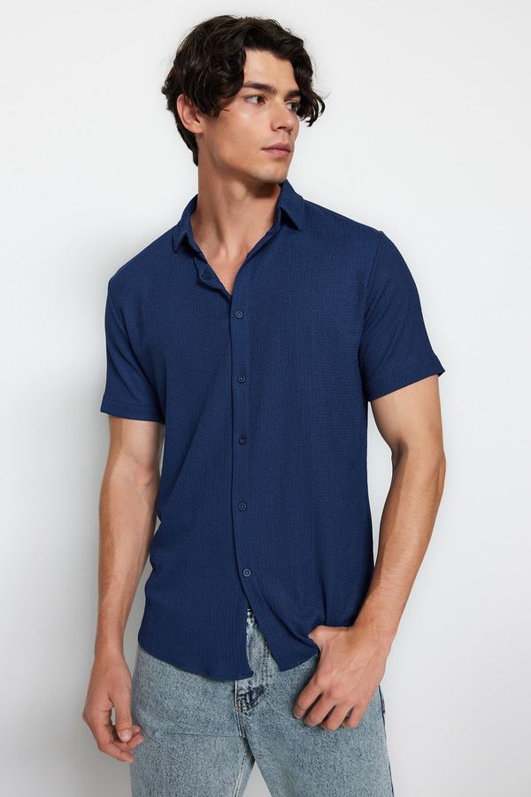 Trendyol Trendyol Navy Blue Regular Fit Short Sleeve Shirt
