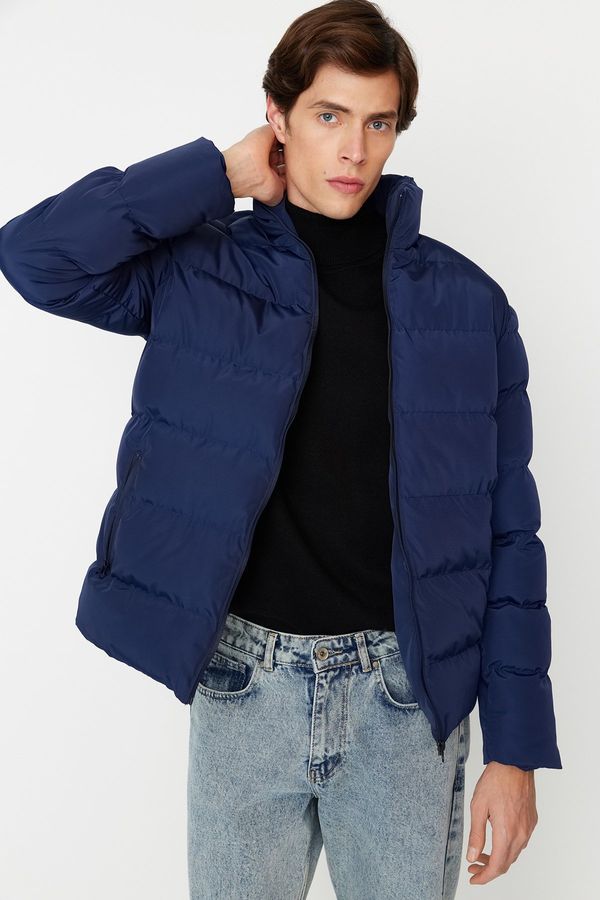 Trendyol Trendyol Navy Blue Regular Fit Wind Resistant Puffer Winter Coat